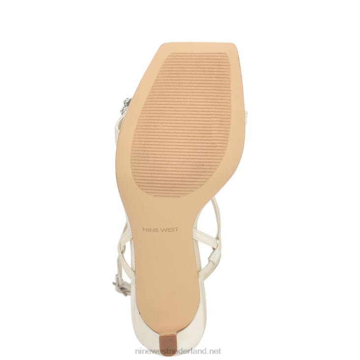 oreece slingback sandalen met hak Nine West 62LB161 ivoor satijn kristal
