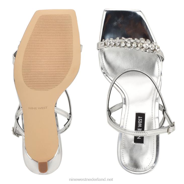 oreece slingback sandalen met hak Nine West 62LB1714 zilver