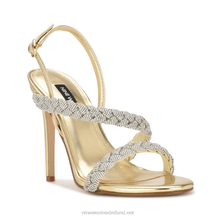 tiff slingback sandalen met hak Nine West 62LB1821 platina kristal