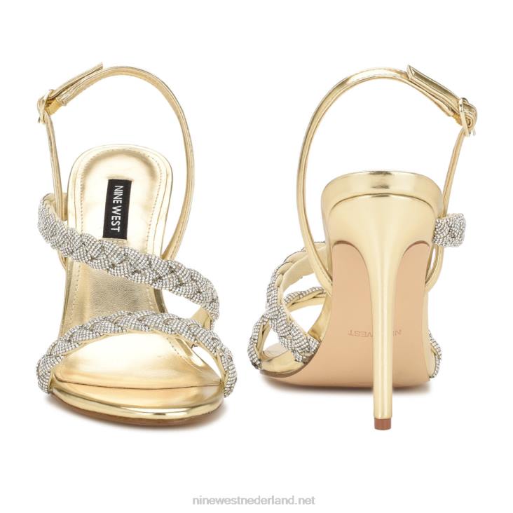 tiff slingback sandalen met hak Nine West 62LB1821 platina kristal