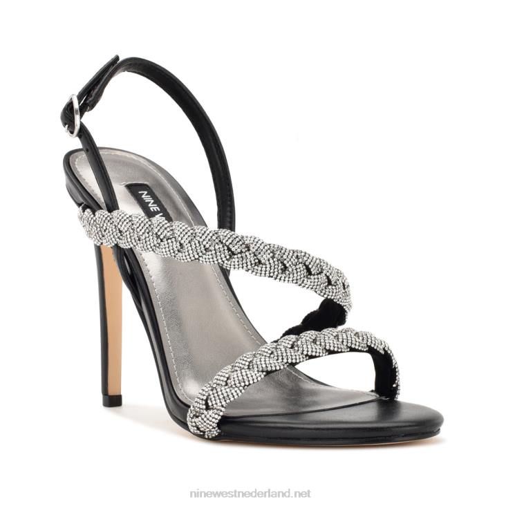 tiff slingback sandalen met hak Nine West 62LB394 zwart kristal