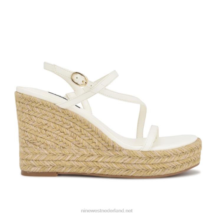 Jills espadrillesandalen met sleehak Nine West 62LB1131 wit