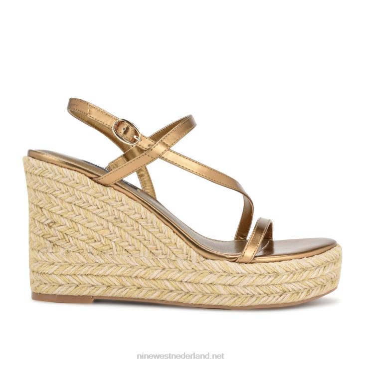 Jills espadrillesandalen met sleehak Nine West 62LB1133 donker goud