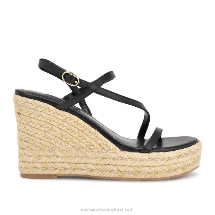 Jills espadrillesandalen met sleehak Nine West 62LB1134 zwart