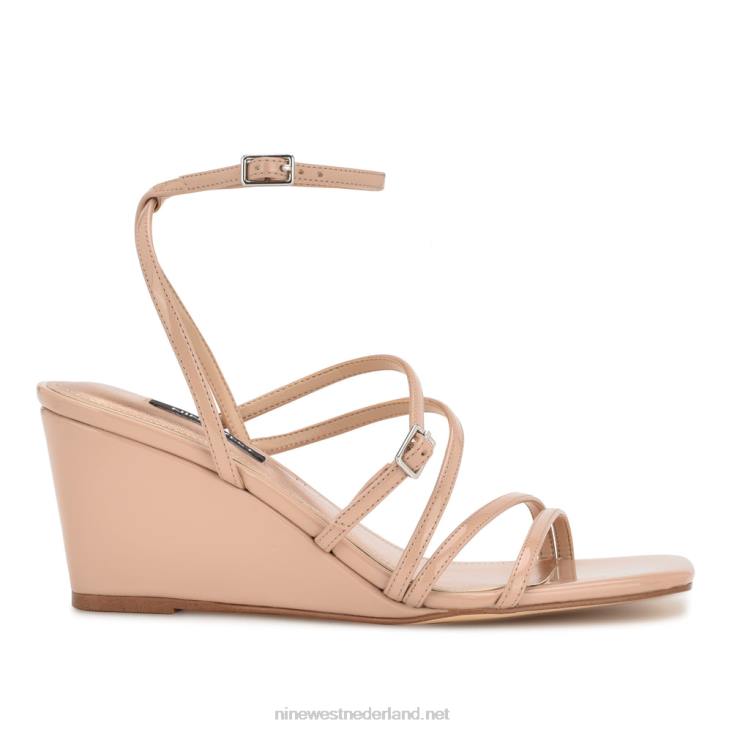 Keamer sleehak sandalen met enkelbandje Nine West 62LB1129 licht natuurlijk patent