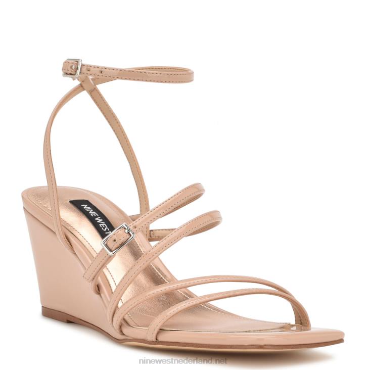 Keamer sleehak sandalen met enkelbandje Nine West 62LB1129 licht natuurlijk patent