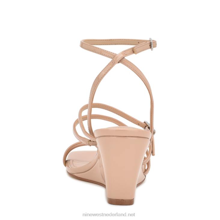 Keamer sleehak sandalen met enkelbandje Nine West 62LB1129 licht natuurlijk patent