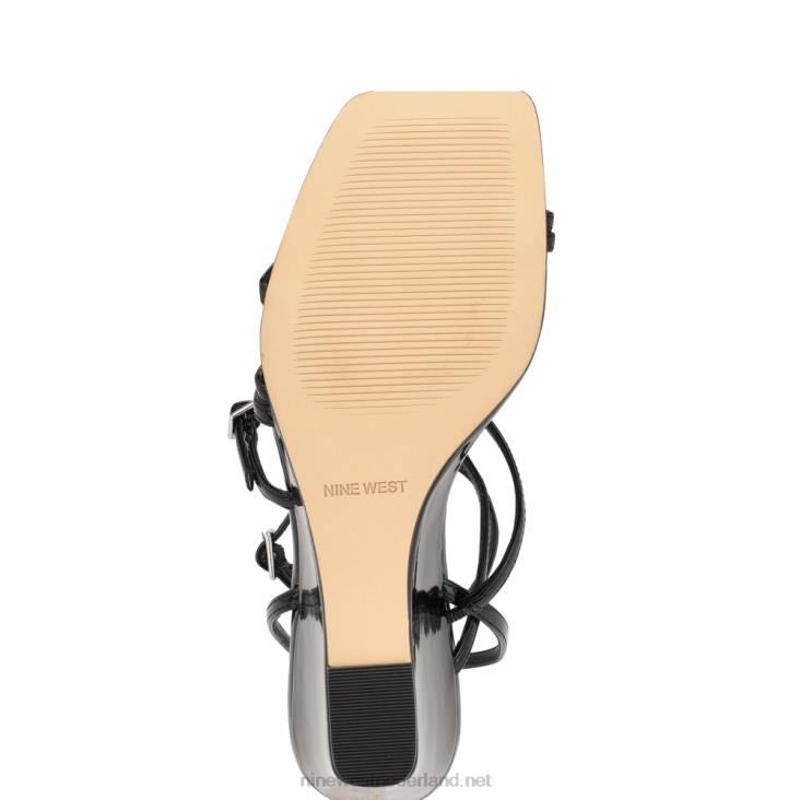 Keamer sleehak sandalen met enkelbandje Nine West 62LB1130 zwart patent