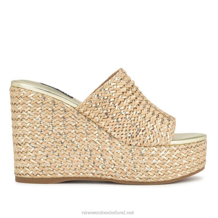 everie espadrillesandalen met sleehak Nine West 62LB763 natuurlijk platina