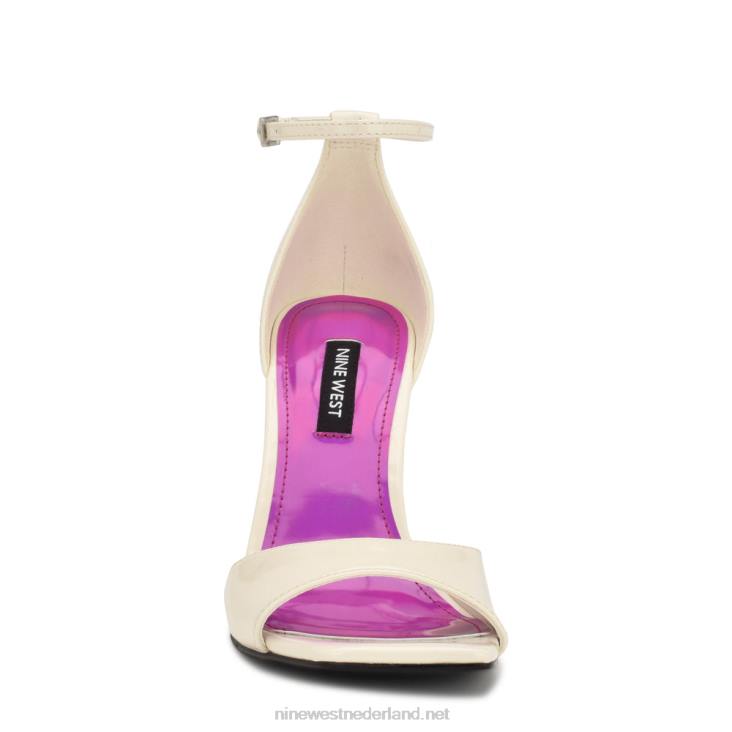 hallena sandalen met sleehak Nine West 62LB749 chique crème patent