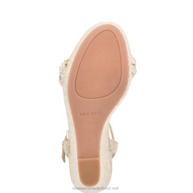 halora sandalen met sleehak Nine West 62LB759 licht natuurlijk