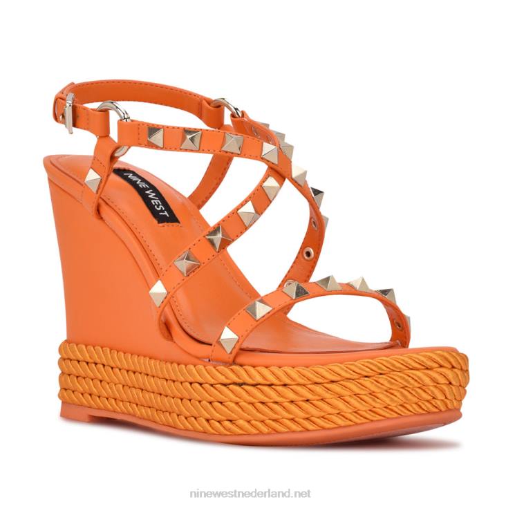 harte espadrille sandalen met studs en sleehak Nine West 62LB785