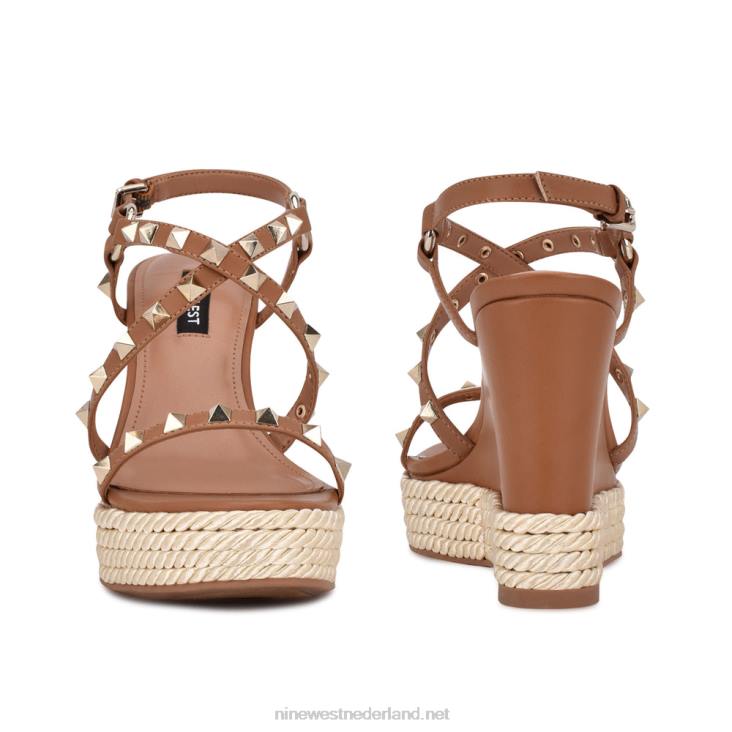 harte espadrille sandalen met studs en sleehak Nine West 62LB786