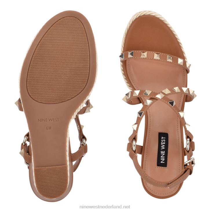 harte espadrille sandalen met studs en sleehak Nine West 62LB786