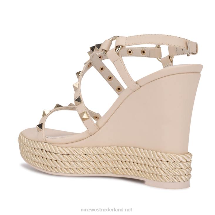 harte espadrille sandalen met studs en sleehak Nine West 62LB787
