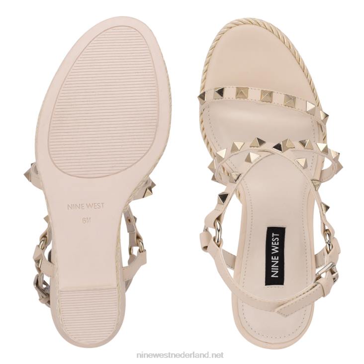 harte espadrille sandalen met studs en sleehak Nine West 62LB787