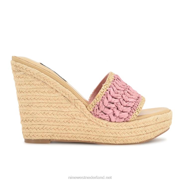 holand espadrillesandalen met sleehak Nine West 62LB660 roze