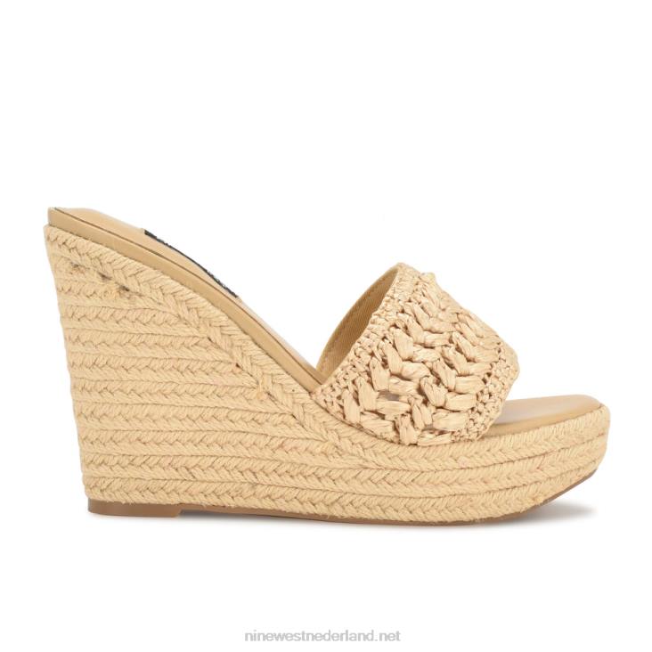 holand espadrillesandalen met sleehak Nine West 62LB662 licht natuurlijk
