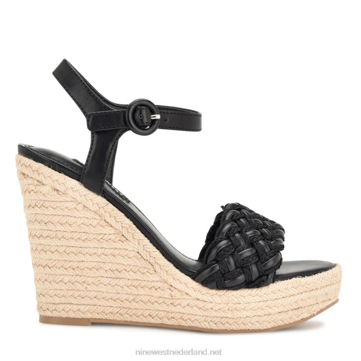 hosana espadrillesandalen met sleehak Nine West 62LB746 zwart