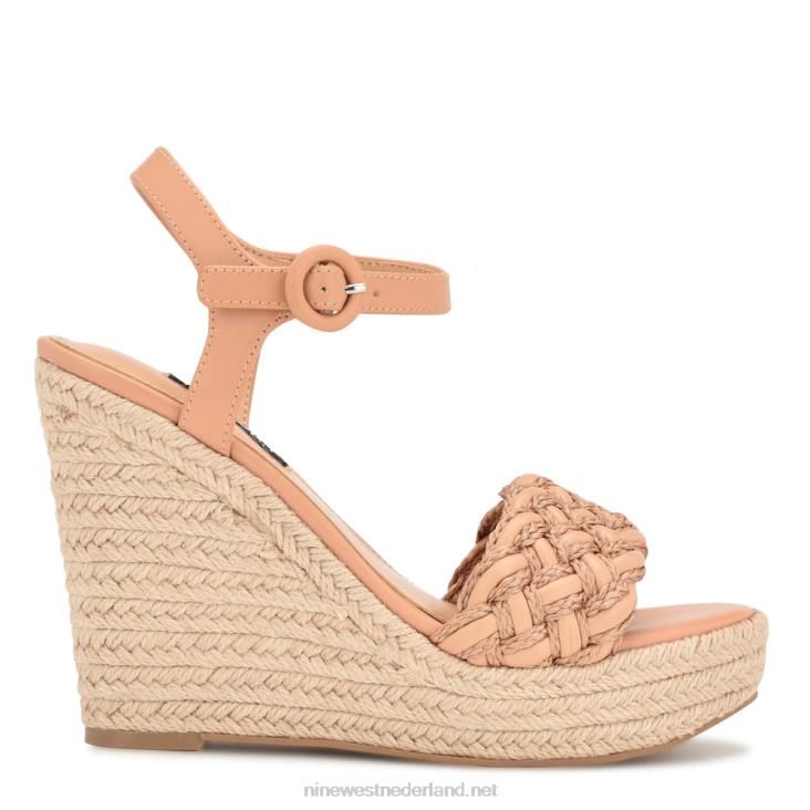 hosana espadrillesandalen met sleehak Nine West 62LB747 donkere blos