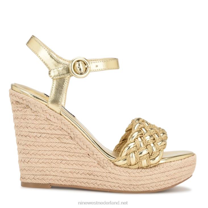 hosana espadrillesandalen met sleehak Nine West 62LB748 platina