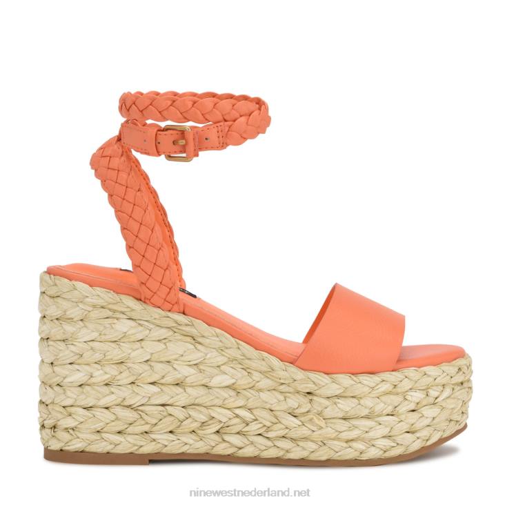 keily espadrillesandalen met sleehak Nine West 62LB752 oranje