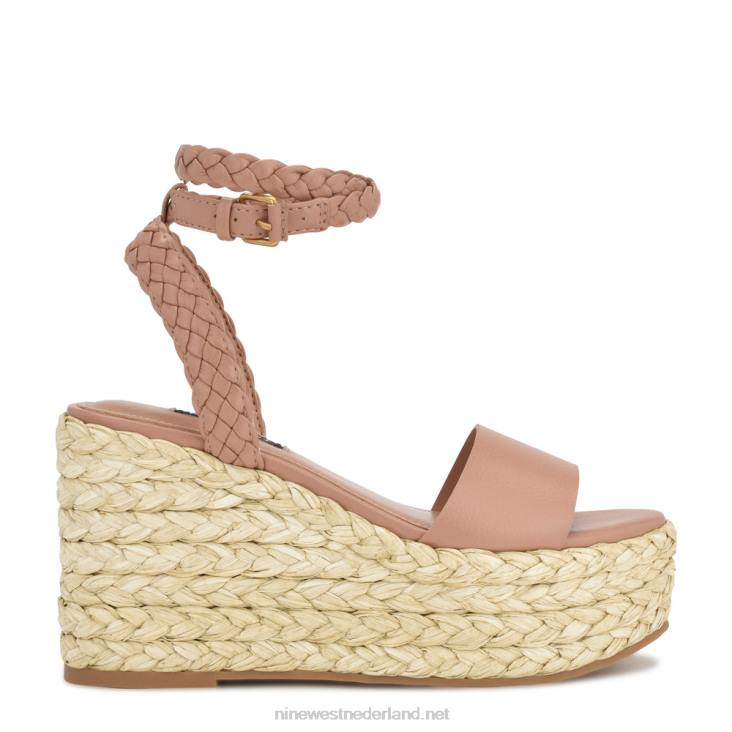 keily espadrillesandalen met sleehak Nine West 62LB753 licht natuurlijk