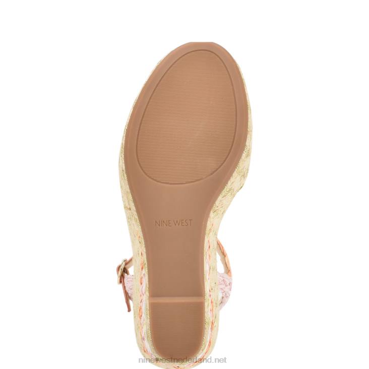 liefkozing espadrille sandalen met sleehak Nine West 62LB760 meerdere raffia