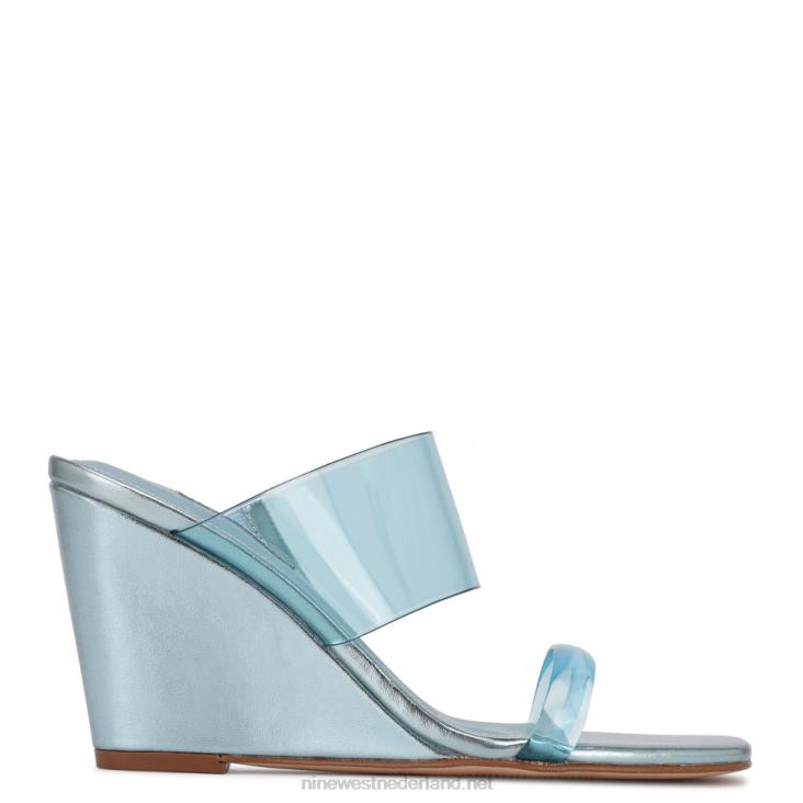 nats sandalen met sleehak Nine West 62LB1915 blauw