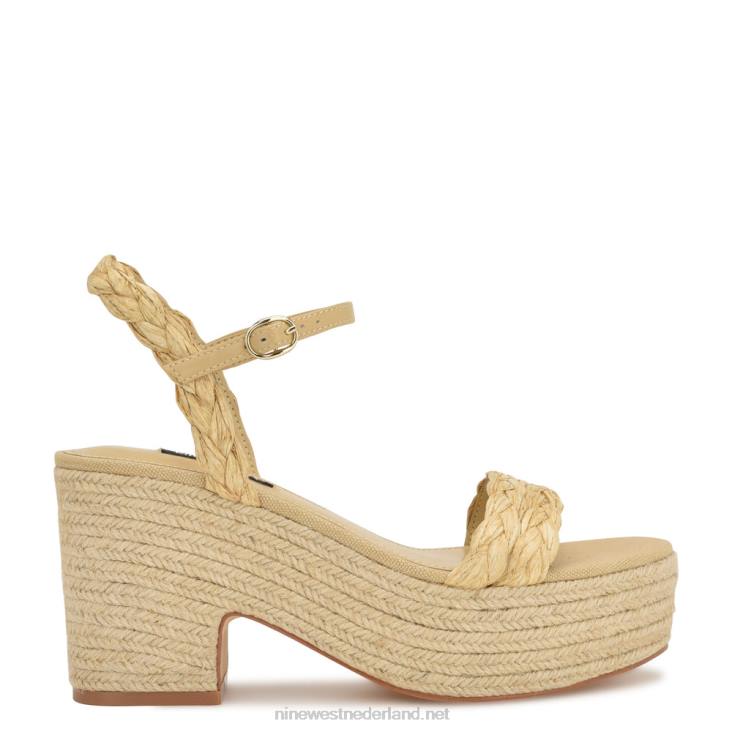 rivva espadrillesandalen met hak Nine West 62LB756 natuurlijke raffia