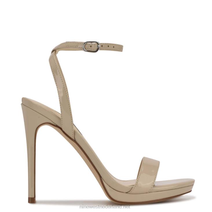 lola sandalen met enkelbandje Nine West 62LB2390 licht natuurlijk
