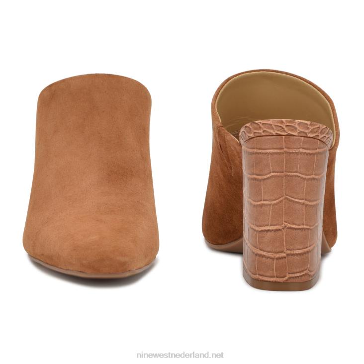 ariane muilezels met hakken Nine West 62LB694 cognac suède/croco