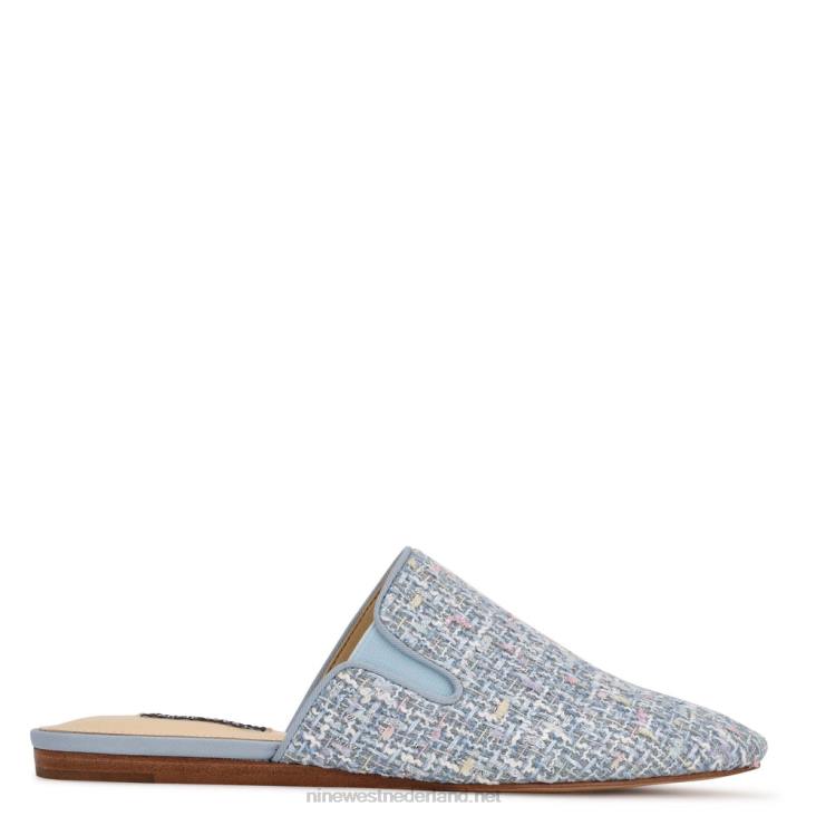 freeda muiltjes met puntige neus Nine West 62LB2347 lichtblauwe boucle