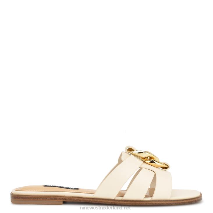Ganlee sandalen met platte slede Nine West 62LB55 chique creme