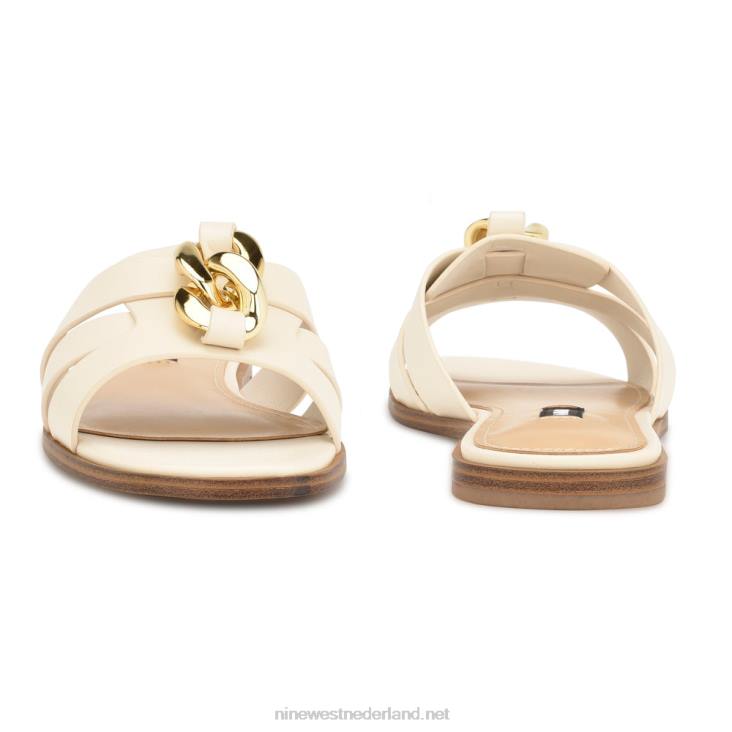 Ganlee sandalen met platte slede Nine West 62LB55 chique creme