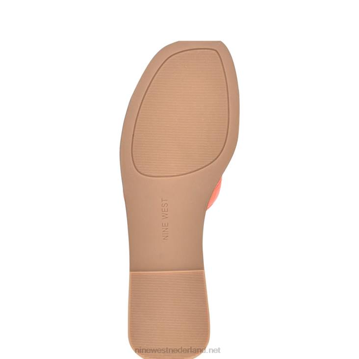 Germani sandalen met platte slede Nine West 62LB29 oranje krokodil