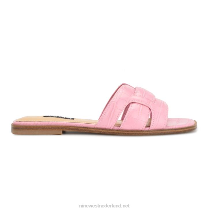 Germani sandalen met platte slede Nine West 62LB30 medium roze krokodil