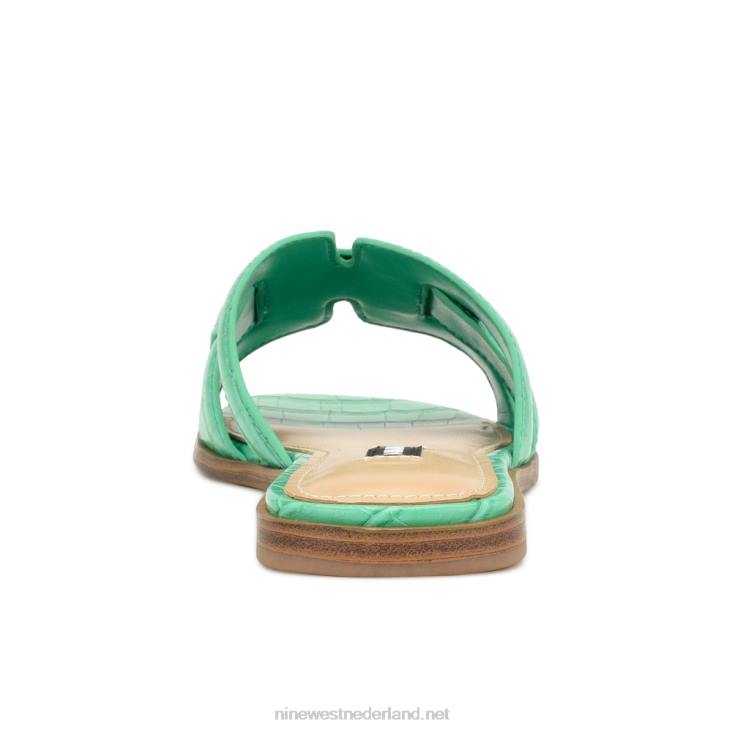 Germani sandalen met platte slede Nine West 62LB31 groene krokodil