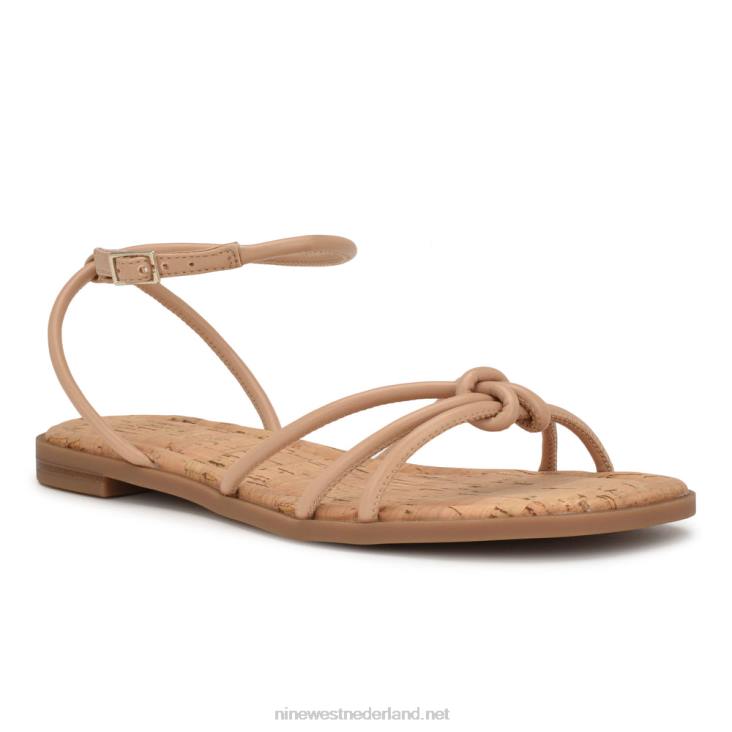 Hanklee platte sandalen met enkelbandje Nine West 62LB1069 warme blos