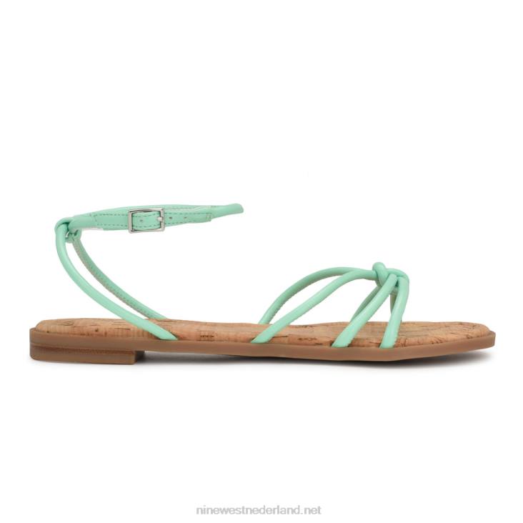 Hanklee platte sandalen met enkelbandje Nine West 62LB1070 muntgroen