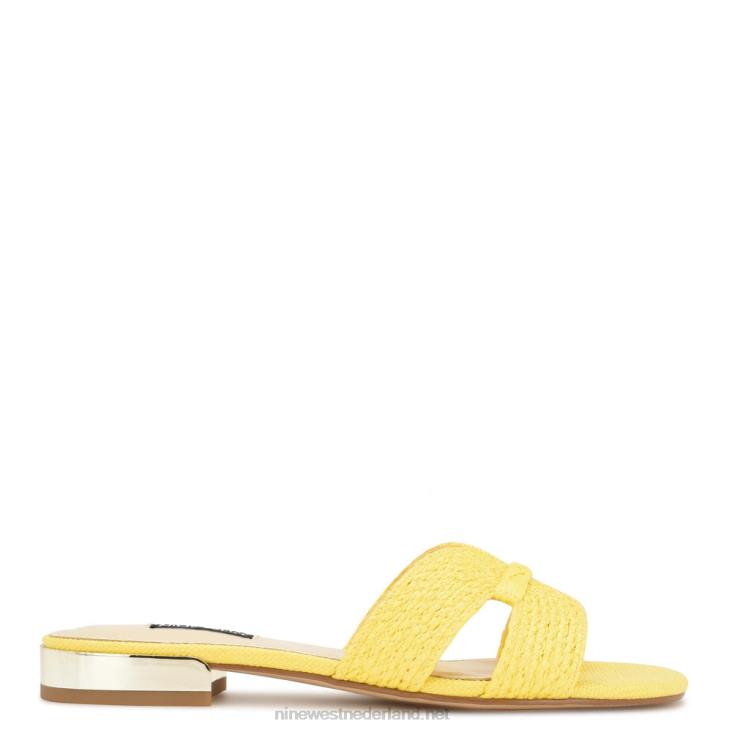 Irenie sandalen met platte slede Nine West 62LB61 geel