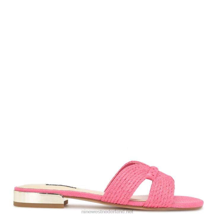 Irenie sandalen met platte slede Nine West 62LB63 roze
