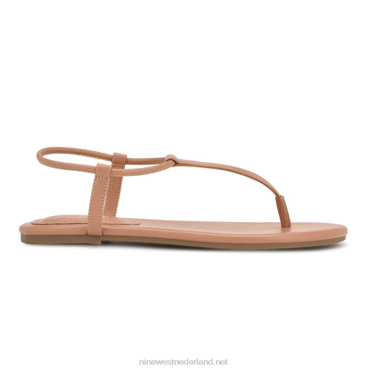 bassie platte sandalen Nine West 62LB38 lichte tint