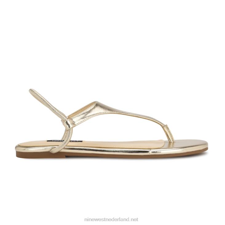 braydin stretch platte sandalen Nine West 62LB41 platina goud