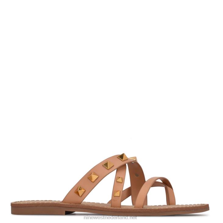 cerri sandalen met platte slede Nine West 62LB102 natuurlijk