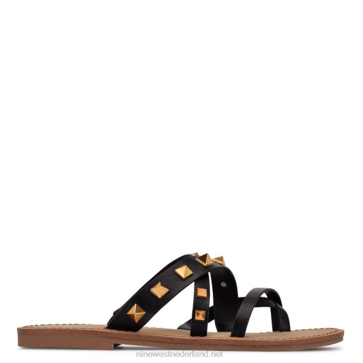 cerri sandalen met platte slede Nine West 62LB103 zwart