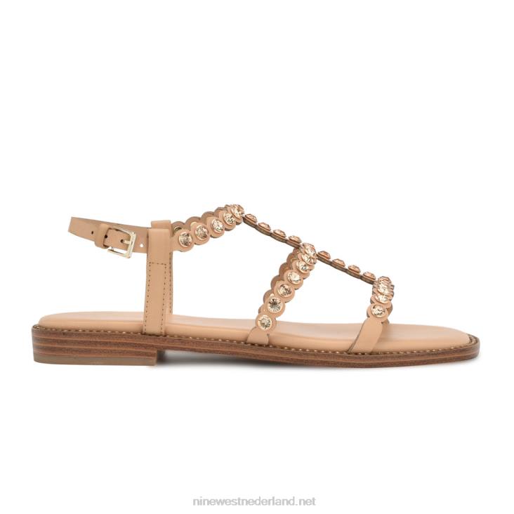 emely platte sandalen Nine West 62LB9 licht natuurlijk
