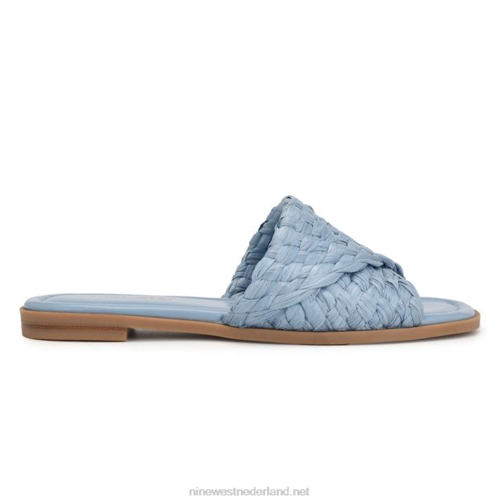 havah sandalen met platte slee Nine West 62LB50 mist blauw