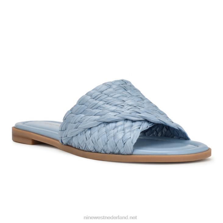 havah sandalen met platte slee Nine West 62LB50 mist blauw