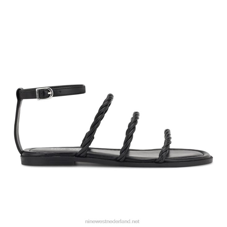 ipster platte sandalen met enkelbandje Nine West 62LB27 zwart